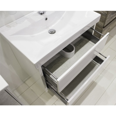 Тумба с раковиной Comforty Дублин 90 4142207 подвесная Белый глянец