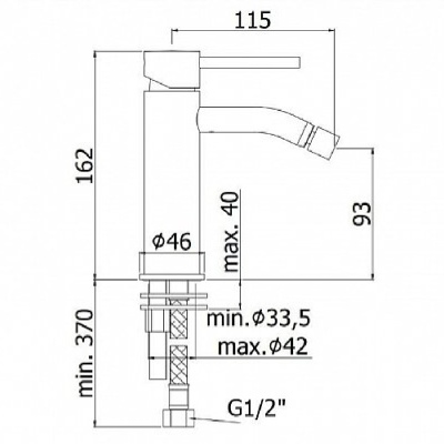 Смеситель для биде Paffoni Light LIG131NO Черный матовый