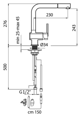 Смеситель для кухни Webert Kitchen Azeta AZ940302 Хром