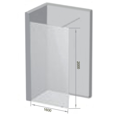 Душевая перегородка Ravak Walk-In Wall ST 1600x2000 GW9WS0300Z1 профиль Черный стекло Transparent