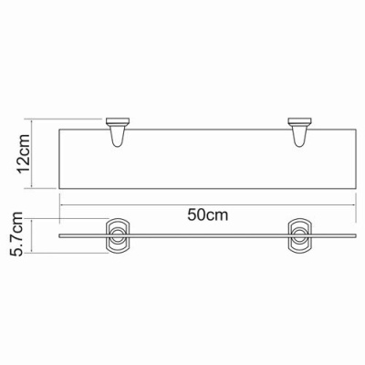 Стеклянная полка WasserKRAFT Oder K-3024 Хром