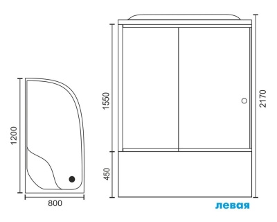Душевая кабина Royal Bath BK 120х80 RB8120BK2-T-L с гидромассажем