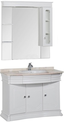 Зеркало со шкафом Aquanet Греция 110 171544 с подсветкой R Белое Swarovski