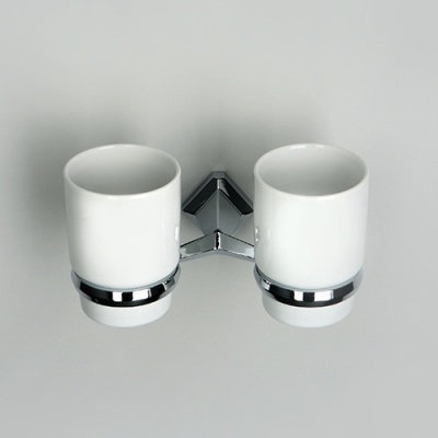 Стакан для зубных щеток WasserKRAFT Aller K-1128DC двойной Хром