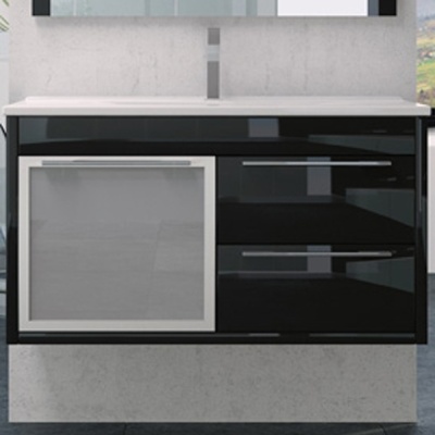 Тумба с раковиной SanVit Новелла Lux New 90 с фактурой под дерево подвесная Венге