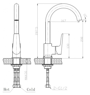 Смеситель для кухни WeltWasser Oder 406 10000001998 Хром