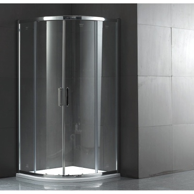 Душевой уголок Gemy Victoria 100х100 радиальный две дверцы профиль Хром стекло прозрачное