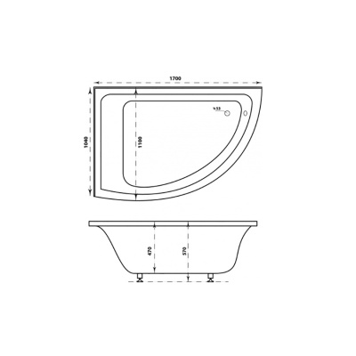 Ванна из литьевого мрамора Marmo Bagno Альба 170x110 L MB-BL170-110 с ножками без гидромассажа