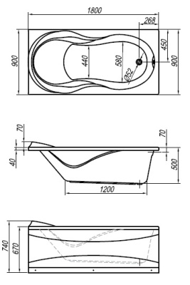 Акриловая ванна Kolpa San Vanessa 180x90 Basis