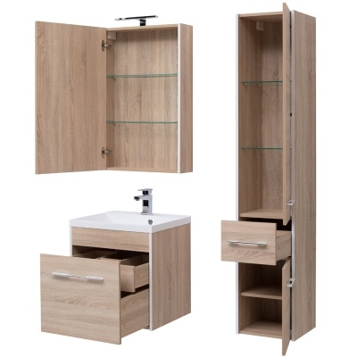 Зеркальный шкаф Aquanet Августа 58 210009 Дуб сонома