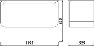 Тумба с раковиной Creavit Pion 120 PN0120.01.BDM+DP120 подвесная Белая Дуб