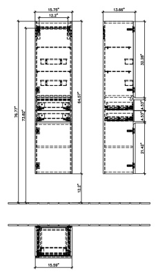 Шкаф пенал Villeroy&Boch Memento 40 подвесной L Дуб светлый стекло Кремовое