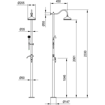Душевая система Timo Arisa SX-5001/02 Антик