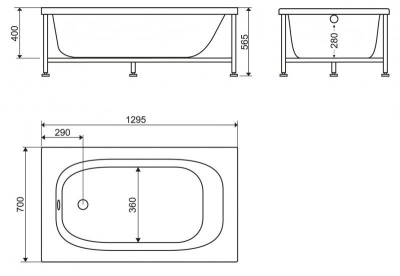 Акриловая ванна BelBagno BB101 130x70 Белая