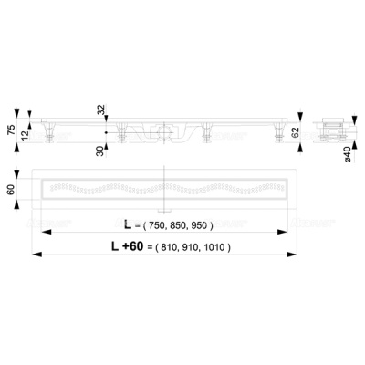 Душевой лоток Alcaplast Simple APZ8-950M с решеткой Хром