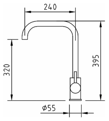 Смеситель для кухни Clever Right-Inox Finish 99851 Нержавеющая сталь