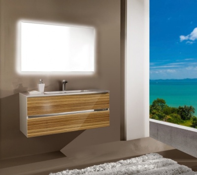 Тумба с раковиной SanVit Кубэ-2 60 с фактурой под дерево подвесная Акация светлая