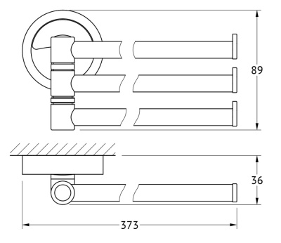 Полотенцедержатель FBS Ellea 045 поворотный Хром