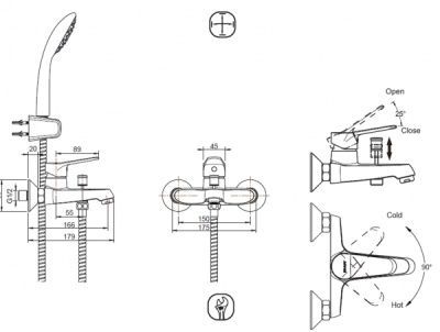 Смеситель для ванны Bravat Eco F6111147C-B Хром