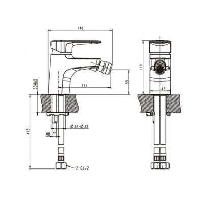 Смеситель для биде Bravat Eler F3239218CP-1-RUS Хром