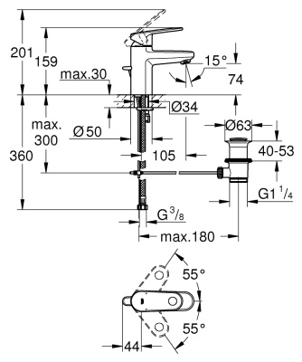 Смеситель для раковины Grohe Europlus 32612002 Хром