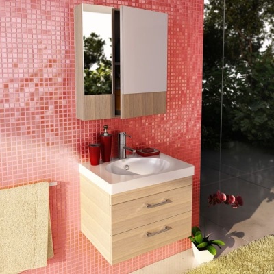 Зеркальный шкаф Comforty Ницца 60 3120774 Сосна лоредо