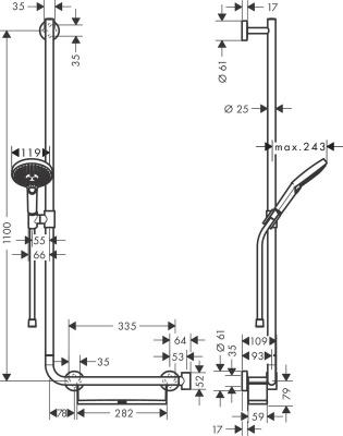 Душевой гарнитур Hansgrohe Raindance Select S 26324400 Хром Белый