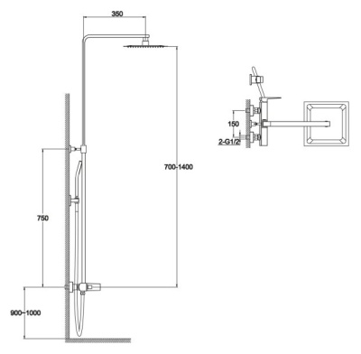 Душевая система BelBagno Arlie ARL-DOCM-CRM Хром