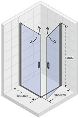 Душевой уголок Riho Novik Z209 90х100 GZ2090100 профиль Хром стекло прозрачное