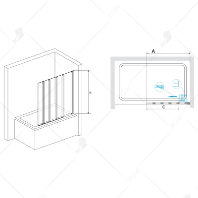 Шторка на ванну RGW Screens SC-21 120x150 профиль Хром стекло прозрачное Шторка на ванну RGW Screens SC-21 120x150 профиль Хром стекло прозрачное