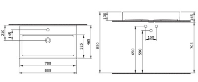 Раковина Bocchi Milano 80 1377 Белая глянцевая