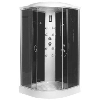 Душевая кабина Erlit Comfort ER4508P 80x80 с гидромассажем задняя стенка Белая стекло матовое