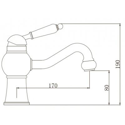 Смеситель для раковины Kaiser Stone 61211 Хром/Мрамор
