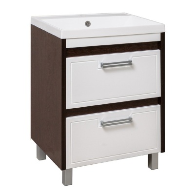 Тумба с раковиной Runo Гранада 60 Венге-Белая
