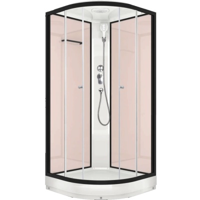 Душевая кабина Domani-Spa Delight 110 100x100 DS01D110LPcCl00 профиль Графит задние стенки Розовые