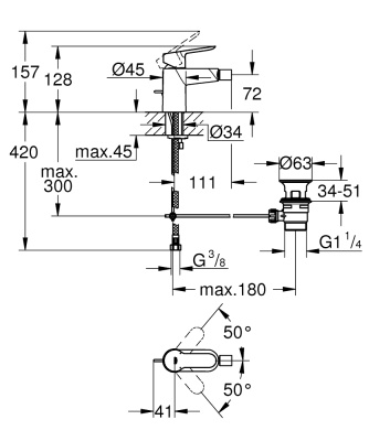 Смеситель для биде Grohe BauEdge 23331000 Хром