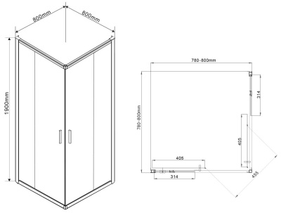 Душевой уголок Vincea Garda VSS-1G800CL 80x80 профиль Хром стекло прозрачное
