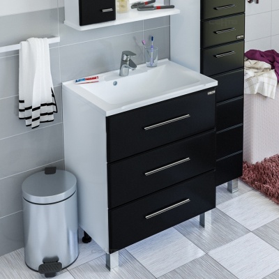 Тумба с раковиной СанТа Омега 65 3 ящика Белая