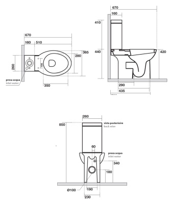 Унитаз Kerasan Bit 441701bi без бачка и сиденья