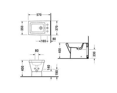 Биде Duravit 2 ND FLOOR 0136100000 Белое