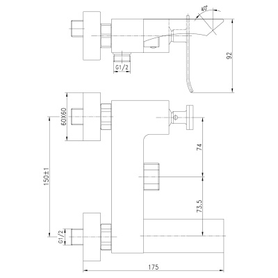 Смеситель для ванны Lemark Contest LM5814CW Хром Белый