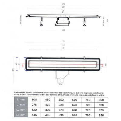 Душевой лоток Pestan Confluo Premium Line 550 13100003 с рамкой