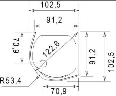 Душевой уголок Jacob Delafon Indigo 90x90 L E44R9009A-GA профиль Хром стекло прозрачное