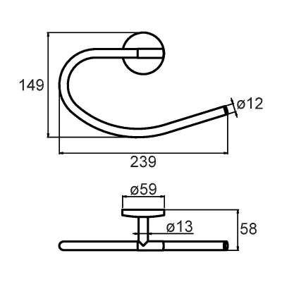 Кольцо для полотенец Milardo Cadiss CADSM00M52 Хром
