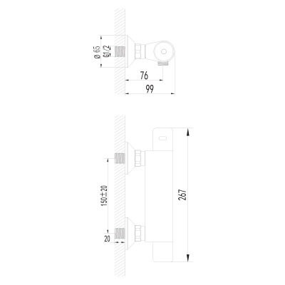 Смеситель для душа Lemark Thermo LM7733C с термостатом Хром