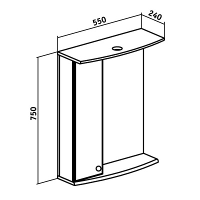 Зеркало со шкафом Runo Ирис 55 L Белое