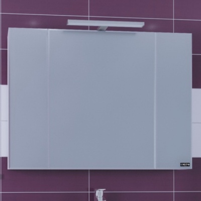 Зеркальный шкаф СанТа Стандарт 100 со светом Белый