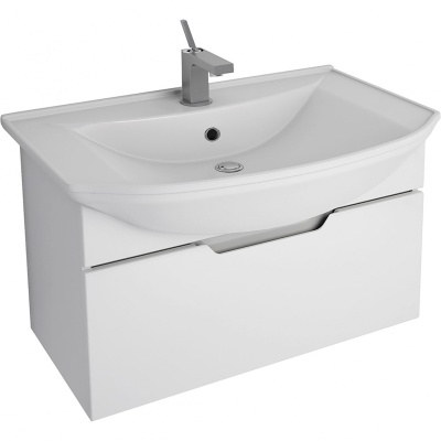Тумба под раковину Dreja Laguna 75 99.1102 подвесная Белый глянец