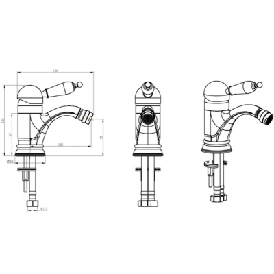 Смеситель для биде Boheme Imperiale Presente 326 Золото
