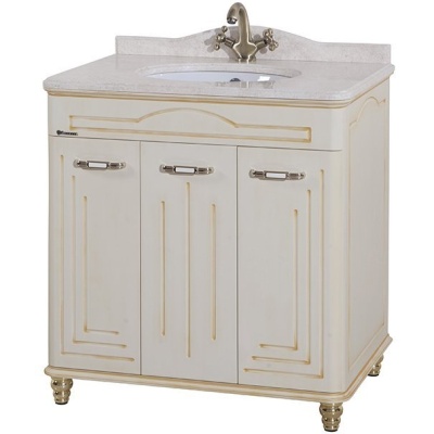 Тумба c раковиной Bellezza Аллегро Люкс 120 Бежевая патина Золото